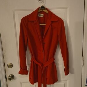 Vintage Lillian Russell Women's Red Belted Jacket
